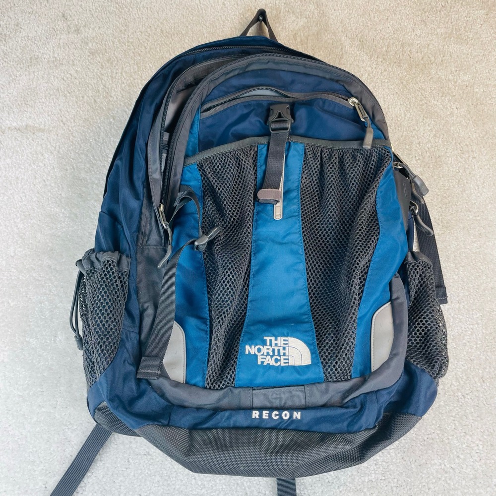 Vintage The North Face Recon AJVC Backpack Navy Blue Black Mesh Daypack 29L Y2K